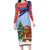 Russia Christmas Family Matching Long Sleeve Bodycon Dress and Hawaiian Shirt with Santa Bear Gift Box Christmas Tree and Red Snowflake - Wonder Print Shop