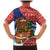 Russia Christmas Family Matching Mermaid Dress and Hawaiian Shirt with Santa Bear Gift Box Christmas Tree and Red Snowflake - Wonder Print Shop