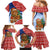 Russia Christmas Family Matching Mermaid Dress and Hawaiian Shirt with Santa Bear Gift Box Christmas Tree and Red Snowflake - Wonder Print Shop
