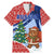 Russia Christmas Family Matching Mermaid Dress and Hawaiian Shirt with Santa Bear Gift Box Christmas Tree and Red Snowflake - Wonder Print Shop