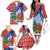 Russia Christmas Family Matching Off The Shoulder Long Sleeve Dress and Hawaiian Shirt with Santa Bear Gift Box Christmas Tree and Red Snowflake - Wonder Print Shop
