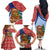 Russia Christmas Family Matching Off The Shoulder Long Sleeve Dress and Hawaiian Shirt with Santa Bear Gift Box Christmas Tree and Red Snowflake - Wonder Print Shop