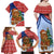 Russia Christmas Family Matching Off Shoulder Maxi Dress and Hawaiian Shirt with Santa Bear Gift Box Christmas Tree and Red Snowflake - Wonder Print Shop