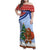 Russia Christmas Family Matching Off Shoulder Maxi Dress and Hawaiian Shirt with Santa Bear Gift Box Christmas Tree and Red Snowflake - Wonder Print Shop