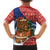 Russia Christmas Family Matching Off Shoulder Short Dress and Hawaiian Shirt with Santa Bear Gift Box Christmas Tree and Red Snowflake - Wonder Print Shop