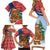Russia Christmas Family Matching Short Sleeve Bodycon Dress and Hawaiian Shirt with Santa Bear Gift Box Christmas Tree and Red Snowflake - Wonder Print Shop