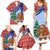 Russia Christmas Family Matching Summer Maxi Dress and Hawaiian Shirt with Santa Bear Gift Box Christmas Tree and Red Snowflake - Wonder Print Shop