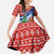 Russia Christmas Family Matching Tank Maxi Dress and Hawaiian Shirt with Santa Bear Gift Box Christmas Tree and Red Snowflake - Wonder Print Shop