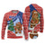 Russia Christmas Ugly Christmas Sweater with Santa Bear Gift Box Christmas Tree and Red Snowflake - Wonder Print Shop