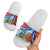 Russia Christmas Slide Sandals with Santa Bear Gift Box Christmas Tree and Red Snowflake - Wonder Print Shop
