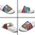 Russia Christmas Slide Sandals with Santa Bear Gift Box Christmas Tree and Red Snowflake - Wonder Print Shop