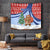 Russia Christmas Tapestry with Santa Bear Gift Box Christmas Tree and Red Snowflake - Wonder Print Shop