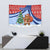 Russia Christmas Tapestry with Santa Bear Gift Box Christmas Tree and Red Snowflake - Wonder Print Shop