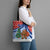 Russia Christmas Tote Bag with Santa Bear Gift Box Christmas Tree and Red Snowflake - Wonder Print Shop