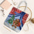 Russia Christmas Tote Bag with Santa Bear Gift Box Christmas Tree and Red Snowflake - Wonder Print Shop