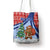 Russia Christmas Tote Bag with Santa Bear Gift Box Christmas Tree and Red Snowflake - Wonder Print Shop
