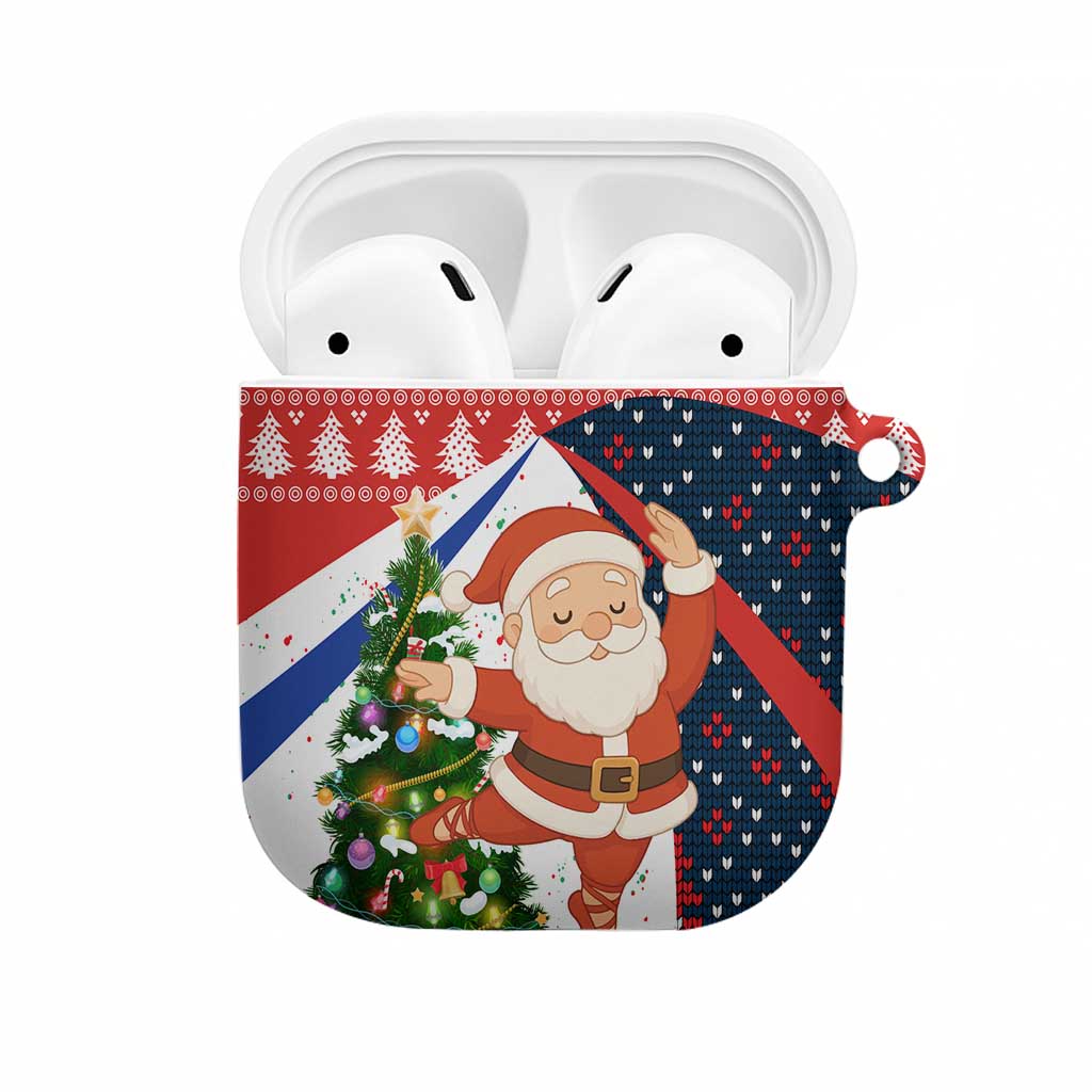 Russia Christmas AirPods Case with Dancing Santa Christmas Tree Lights and Red Snowflake - Wonder Print Shop