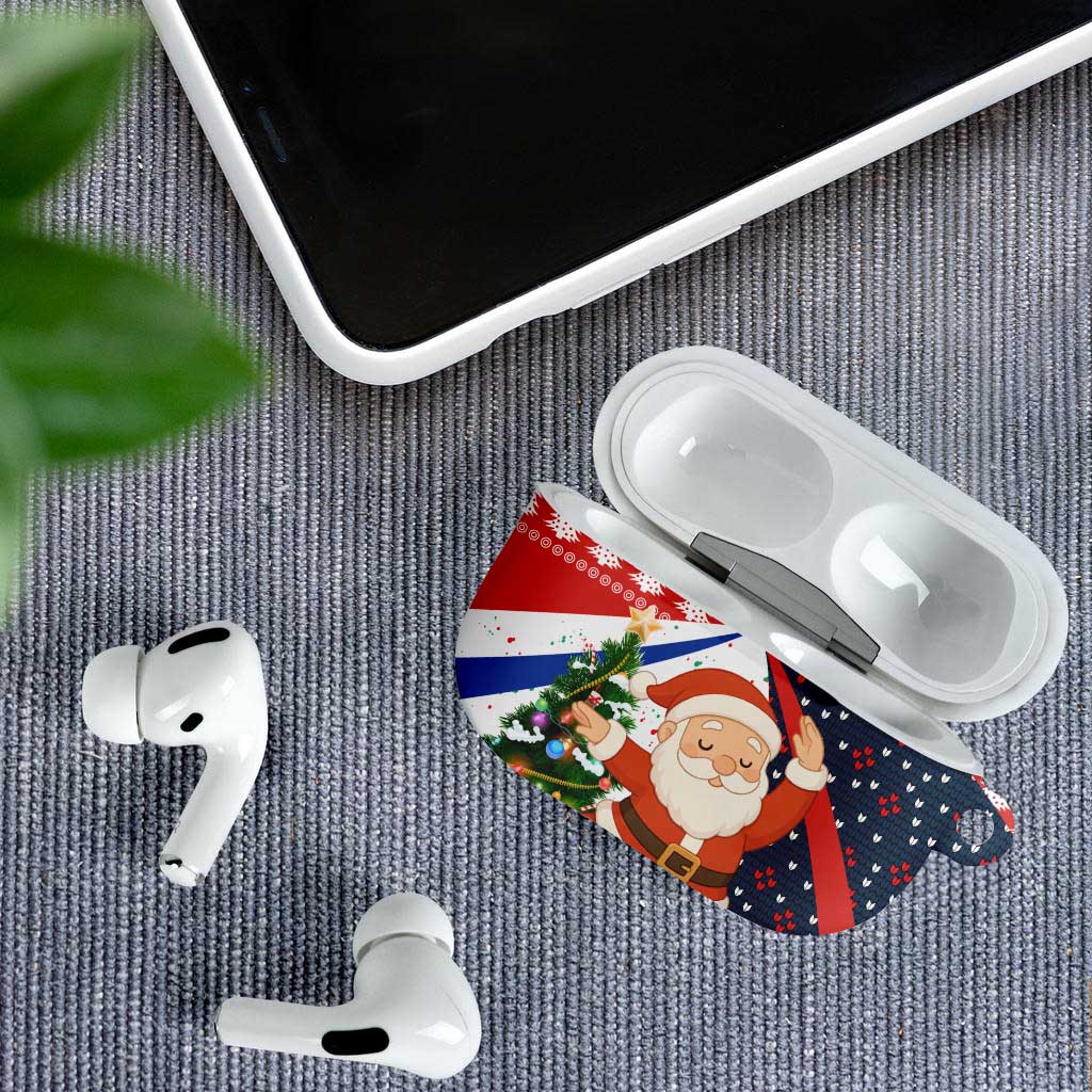 Russia Christmas AirPods Case with Dancing Santa Christmas Tree Lights and Red Snowflake - Wonder Print Shop