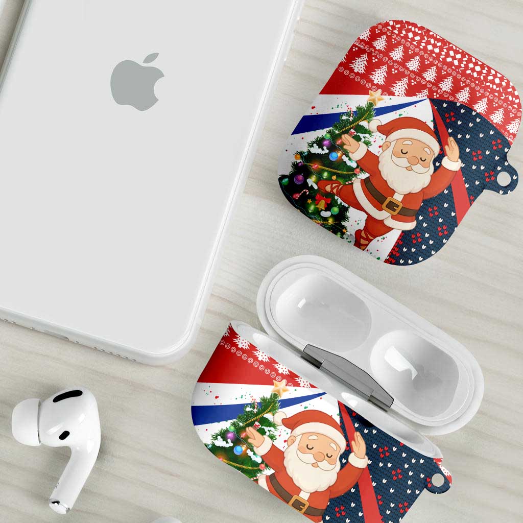 Russia Christmas AirPods Case with Dancing Santa Christmas Tree Lights and Red Snowflake - Wonder Print Shop