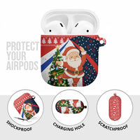 Russia Christmas AirPods Case with Dancing Santa Christmas Tree Lights and Red Snowflake - Wonder Print Shop