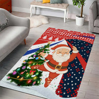 Russia Christmas Area Rug with Dancing Santa Christmas Tree Lights and Red Snowflake - Wonder Print Shop
