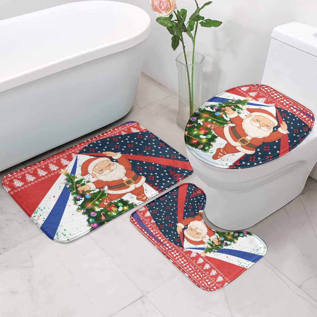 Russia Christmas Bathroom Set with Dancing Santa Christmas Tree Lights and Red Snowflake - Wonder Print Shop