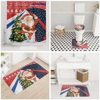 Russia Christmas Bathroom Set with Dancing Santa Christmas Tree Lights and Red Snowflake - Wonder Print Shop