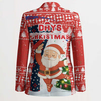 Russia Christmas Blazer with Dancing Santa Christmas Tree Lights and Red Snowflake - Wonder Print Shop