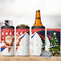 Russia Christmas 4 in 1 Can Cooler Tumbler with Dancing Santa Christmas Tree Lights and Red Snowflake - Wonder Print Shop