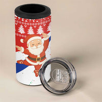 Russia Christmas 4 in 1 Can Cooler Tumbler with Dancing Santa Christmas Tree Lights and Red Snowflake - Wonder Print Shop