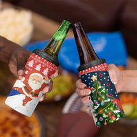 Russia Christmas 4 in 1 Can Cooler Tumbler with Dancing Santa Christmas Tree Lights and Red Snowflake - Wonder Print Shop