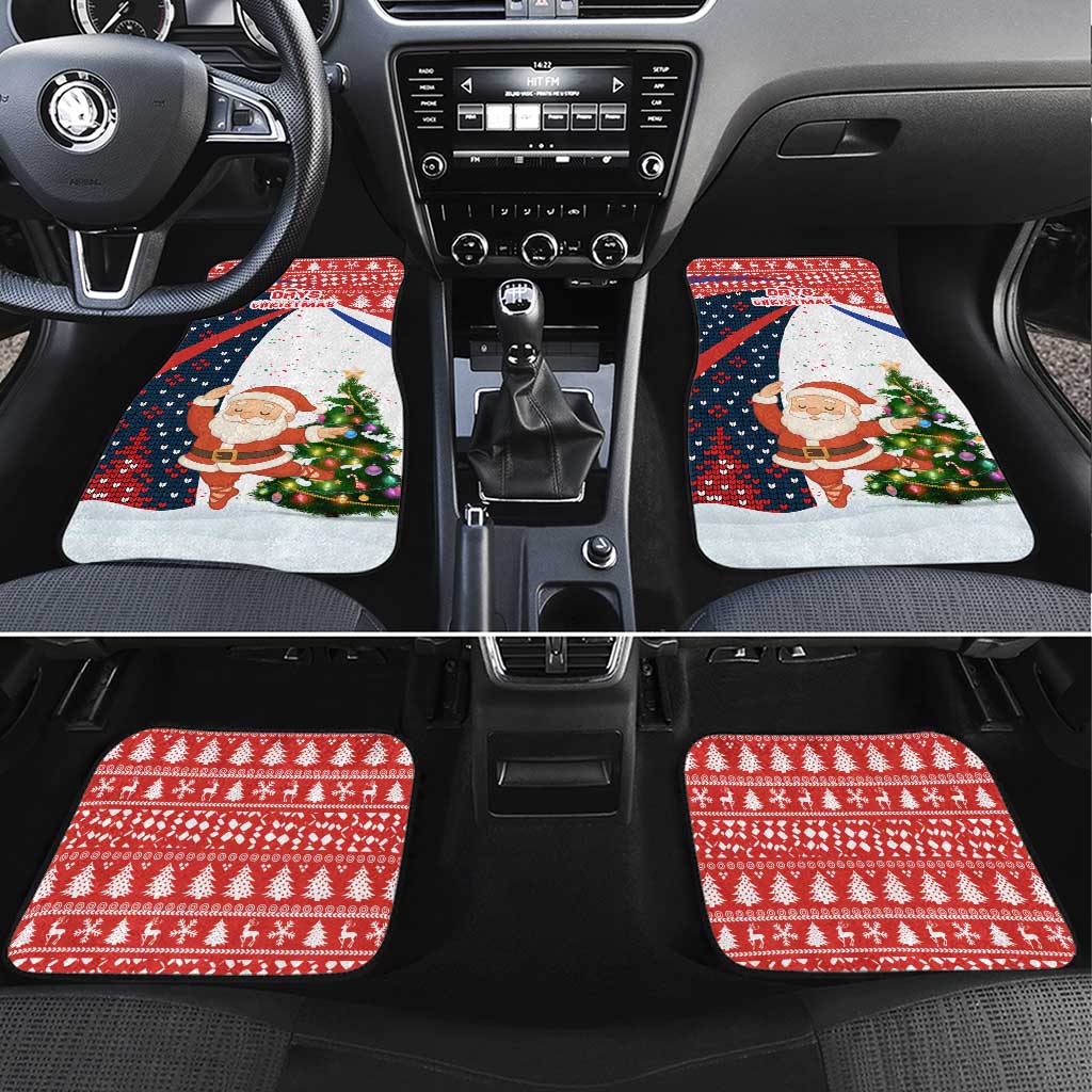 Russia Christmas Car Mats with Dancing Santa Christmas Tree Lights and Red Snowflake - Wonder Print Shop