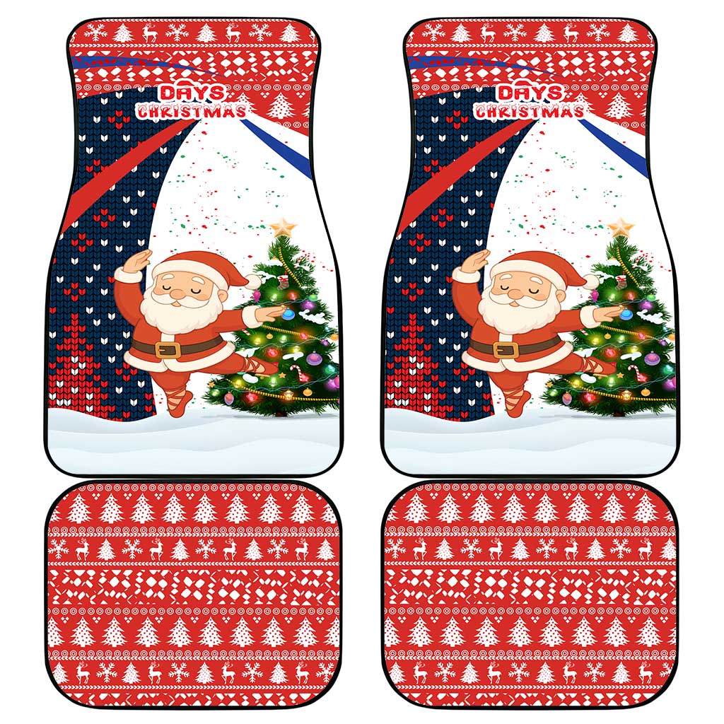 Russia Christmas Car Mats with Dancing Santa Christmas Tree Lights and Red Snowflake - Wonder Print Shop