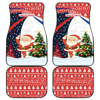 Russia Christmas Car Mats with Dancing Santa Christmas Tree Lights and Red Snowflake - Wonder Print Shop