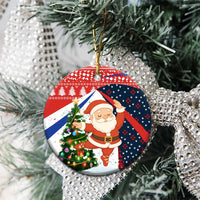 Russia Christmas Ceramic Ornament with Dancing Santa Christmas Tree Lights and Red Snowflake - Wonder Print Shop