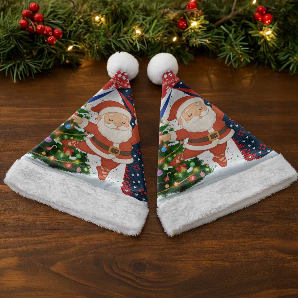 Russia Christmas Santa Hat with Dancing Santa Christmas Tree Lights and Red Snowflake - Wonder Print Shop