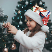 Russia Christmas Santa Hat with Dancing Santa Christmas Tree Lights and Red Snowflake - Wonder Print Shop
