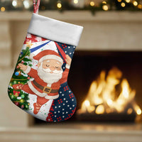 Russia Christmas Stocking with Dancing Santa Christmas Tree Lights and Red Snowflake - Wonder Print Shop
