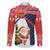 Russia Christmas Family Matching Long Sleeve Bodycon Dress and Hawaiian Shirt with Dancing Santa Christmas Tree Lights and Red Snowflake - Wonder Print Shop