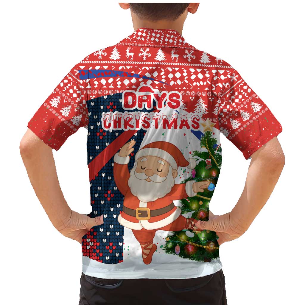 Russia Christmas Family Matching Mermaid Dress and Hawaiian Shirt with Dancing Santa Christmas Tree Lights and Red Snowflake - Wonder Print Shop