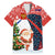 Russia Christmas Family Matching Mermaid Dress and Hawaiian Shirt with Dancing Santa Christmas Tree Lights and Red Snowflake - Wonder Print Shop