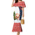 Russia Christmas Family Matching Mermaid Dress and Hawaiian Shirt with Dancing Santa Christmas Tree Lights and Red Snowflake - Wonder Print Shop