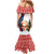 Russia Christmas Family Matching Mermaid Dress and Hawaiian Shirt with Dancing Santa Christmas Tree Lights and Red Snowflake - Wonder Print Shop