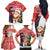 Russia Christmas Family Matching Off The Shoulder Long Sleeve Dress and Hawaiian Shirt with Dancing Santa Christmas Tree Lights and Red Snowflake - Wonder Print Shop
