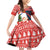 Russia Christmas Family Matching Off Shoulder Short Dress and Hawaiian Shirt with Dancing Santa Christmas Tree Lights and Red Snowflake - Wonder Print Shop