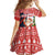 Russia Christmas Family Matching Off Shoulder Short Dress and Hawaiian Shirt with Dancing Santa Christmas Tree Lights and Red Snowflake - Wonder Print Shop