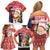 Russia Christmas Family Matching Off Shoulder Short Dress and Hawaiian Shirt with Dancing Santa Christmas Tree Lights and Red Snowflake - Wonder Print Shop