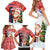 Russia Christmas Family Matching Short Sleeve Bodycon Dress and Hawaiian Shirt with Dancing Santa Christmas Tree Lights and Red Snowflake - Wonder Print Shop