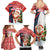 Russia Christmas Family Matching Summer Maxi Dress and Hawaiian Shirt with Dancing Santa Christmas Tree Lights and Red Snowflake - Wonder Print Shop