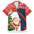 Russia Christmas Family Matching Summer Maxi Dress and Hawaiian Shirt with Dancing Santa Christmas Tree Lights and Red Snowflake - Wonder Print Shop